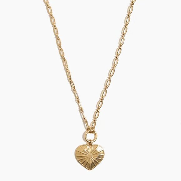 J. Crew Factory gold heart necklace Sold Out - Picture 1 of 1